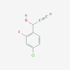 molecular formula C9H6ClFO B1531727 1-(4-Chloro-2-fluorophenyl)prop-2-yn-1-ol CAS No. 1592279-38-3