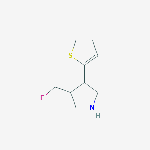 molecular formula C9H12FNS B1531733 3-(Fluoromethyl)-4-(thiophen-2-yl)pyrrolidine CAS No. 2098003-57-5
