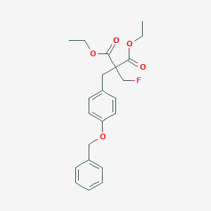 molecular formula C22H25FO5 B15317538 1,3-Diethyl2-{[4-(benzyloxy)phenyl]methyl}-2-(fluoromethyl)propanedioate 