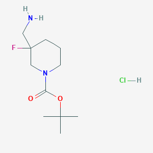 molecular formula C11H22ClFN2O2 B1531754 叔丁基 3-(氨基甲基)-3-氟哌啶-1-羧酸盐盐酸盐 CAS No. 2098129-20-3