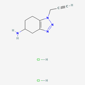 molecular formula C9H14Cl2N4 B1531761 1-(prop-2-yn-1-yl)-4,5,6,7-tetrahydro-1H-1,2,3-benzotriazol-5-amine dihydrochloride CAS No. 2098008-52-5