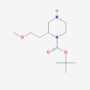 molecular formula C12H24N2O3 B15317654 tert-butyl 2-(2-Methoxyethyl)piperazine-1-carboxylate 