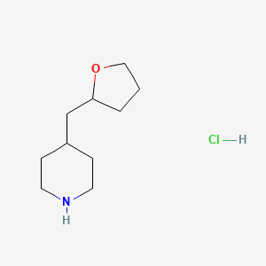 molecular formula C10H20ClNO B1531770 4-[(Oxolan-2-yl)methyl]piperidine hydrochloride CAS No. 2098110-81-5