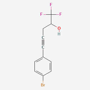 molecular formula C11H8BrF3O B1531772 5-(4-Bromophenyl)-1,1,1-trifluoropent-4-yn-2-ol CAS No. 2098040-41-4