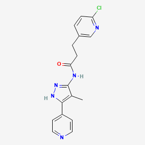 3-(6-chloropyridin-3-yl)-N-[4-methyl-3-(pyridin-4-yl)-1H-pyrazol-5-yl]propanamide