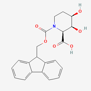 molecular formula C21H21NO6 B15317738 rac-(2R,3R,4S)-1-{[(9H-fluoren-9-yl)methoxy]carbonyl}-3,4-dihydroxypiperidine-2-carboxylicacid 