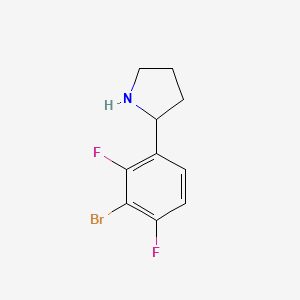 molecular formula C10H10BrF2N B15317799 2-(3-Bromo-2,4-difluorophenyl)pyrrolidine 