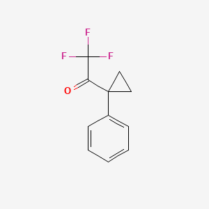 molecular formula C11H9F3O B15317806 2,2,2-Trifluoro-1-(1-phenylcyclopropyl)ethan-1-one 