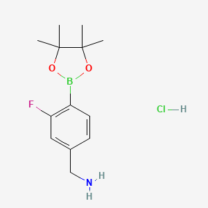 molecular formula C13H20BClFNO2 B15317819 [3-Fluoro-4-(tetramethyl-1,3,2-dioxaborolan-2-yl)phenyl]methanamine hydrochloride 