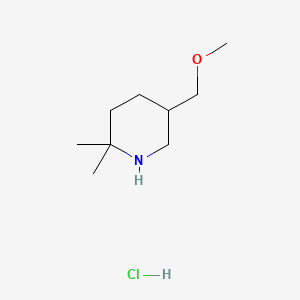 molecular formula C9H20ClNO B15317830 5-(Methoxymethyl)-2,2-dimethylpiperidine hydrochloride 