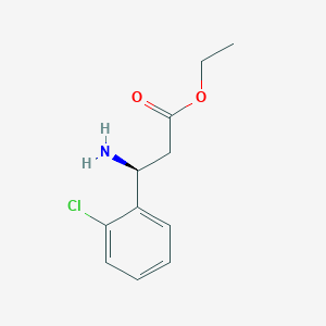 molecular formula C11H14ClNO2 B15317852 ethyl (3S)-3-amino-3-(2-chlorophenyl)propanoate 