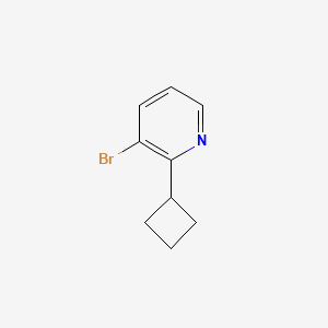 molecular formula C9H10BrN B15317887 3-Bromo-2-cyclobutylpyridine 