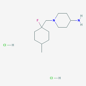 molecular formula C13H27Cl2FN2 B1531791 1-[(1-氟-4-甲基环己基)甲基]哌啶-4-胺二盐酸盐 CAS No. 2098110-85-9