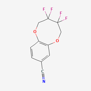 molecular formula C11H7F4NO2 B15317913 3,3,4,4-Tetrafluoro-2,3,4,5-tetrahydro-1,6-benzodioxocine-8-carbonitrile 