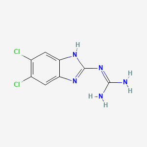 molecular formula C8H7Cl2N5 B15317919 N-(5,6-dichloro-1H-1,3-benzodiazol-2-yl)guanidine 