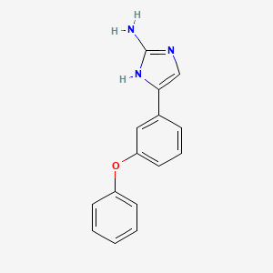 molecular formula C15H13N3O B15317938 5-(3-phenoxyphenyl)-1H-imidazol-2-amine CAS No. 160072-61-7