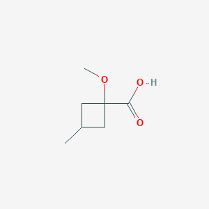 molecular formula C7H12O3 B15317960 1-Methoxy-3-methylcyclobutane-1-carboxylic acid 