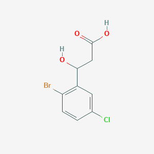 molecular formula C9H8BrClO3 B15317961 3-(2-Bromo-5-chlorophenyl)-3-hydroxypropanoic acid 