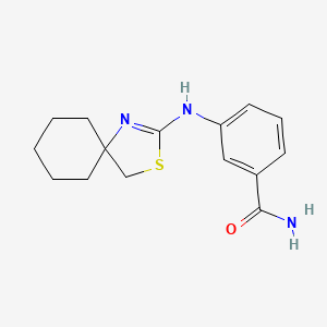 3-({3-Thia-1-azaspiro[4.5]dec-1-en-2-yl}amino)benzamide