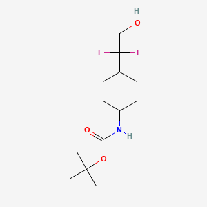 molecular formula C13H23F2NO3 B15318021 tert-Butyl (4-(1,1-difluoro-2-hydroxyethyl)cyclohexyl)carbamate 