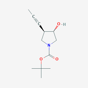molecular formula C12H19NO3 B1531807 叔丁基(3S,4R)-3-羟基-4-(炔丙-1-基)吡咯烷-1-甲酸酯 CAS No. 2165692-37-3