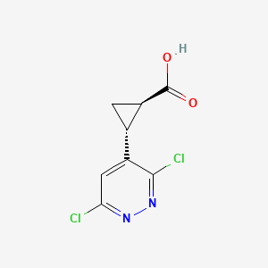 rac-(1R,2R)-2-(3,6-dichloropyridazin-4-yl)cyclopropane-1-carboxylic acid, trans