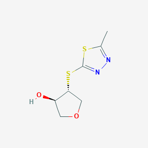 B1531817 (3R,4R)-4-[(5-methyl-1,3,4-thiadiazol-2-yl)sulfanyl]oxolan-3-ol CAS No. 2165480-97-5