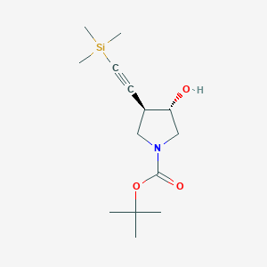 molecular formula C14H25NO3Si B1531826 叔丁基 (3S,4R)-3-羟基-4-[2-(三甲基甲硅烷基)乙炔基]吡咯烷-1-羧酸酯 CAS No. 2227896-01-5