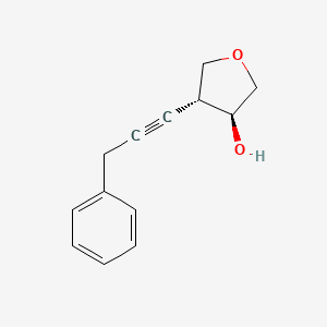 molecular formula C13H14O2 B1531828 (3S,4R)-4-(3-phenylprop-1-yn-1-yl)oxolan-3-ol CAS No. 2165622-50-2