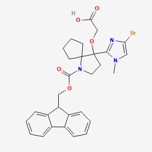 2-{[4-(4-bromo-1-methyl-1H-imidazol-2-yl)-1-{[(9H-fluoren-9-yl)methoxy]carbonyl}-1-azaspiro[4.4]nonan-4-yl]oxy}aceticacid