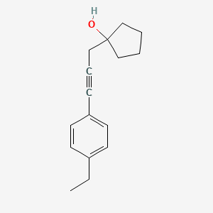 molecular formula C16H20O B1531829 1-[3-(4-Ethylphenyl)prop-2-yn-1-yl]cyclopentan-1-ol CAS No. 2098040-04-9