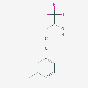 molecular formula C12H11F3O B1531832 1,1,1-Trifluoro-5-(3-methylphenyl)pent-4-yn-2-ol CAS No. 2098040-45-8