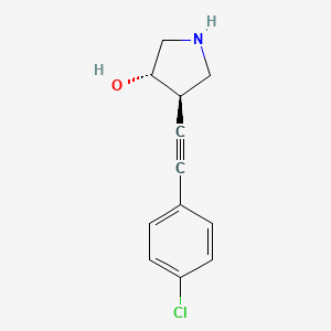 molecular formula C12H12ClNO B1531835 (3S,4R)-4-[2-(4-chlorophenyl)ethynyl]pyrrolidin-3-ol CAS No. 2165462-03-1