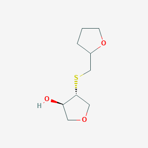 molecular formula C9H16O3S B1531838 (3R,4R)-4-{[(oxolan-2-yl)methyl]sulfanyl}oxolan-3-ol CAS No. 2166332-49-4