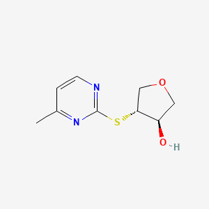 molecular formula C9H12N2O2S B1531839 (3R,4R)-4-[(4-methylpyrimidin-2-yl)sulfanyl]oxolan-3-ol CAS No. 2165351-35-7