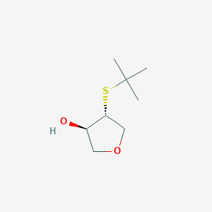 molecular formula C8H16O2S B1531840 (3R,4R)-4-(tert-butylsulfanyl)oxolan-3-ol CAS No. 2165342-87-8