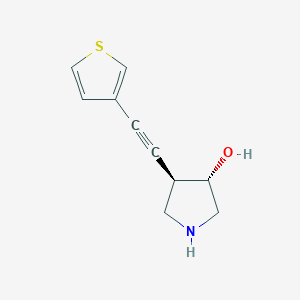 molecular formula C10H11NOS B1531845 (3S,4R)-4-[2-(thiophen-3-yl)ethynyl]pyrrolidin-3-ol CAS No. 2165387-39-1