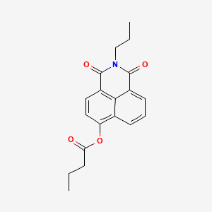 molecular formula C19H19NO4 B1531850 1,3-二氧代-2-丙基-2,3-二氢-1H-苯并[de]异喹啉-6-基丁酸酯 CAS No. 2133807-67-5