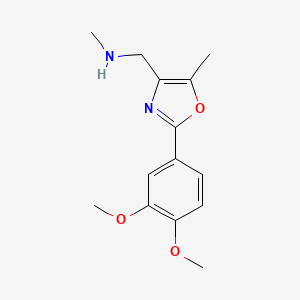 molecular formula C14H18N2O3 B1531853 [2-(3,4-Dimethoxyphenyl)-5-methyl-1,3-oxazol-4-yl]-N-methylmethanamine CAS No. 2206823-76-7