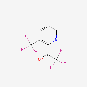 molecular formula C8H3F6NO B15318540 2,2,2-Trifluoro-1-(3-(trifluoromethyl)pyridin-2-yl)ethan-1-one 