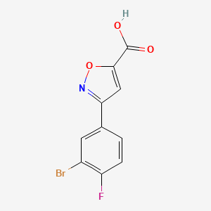 molecular formula C10H5BrFNO3 B15318584 3-(3-Bromo-4-fluorophenyl)isoxazole-5-carboxylic acid 