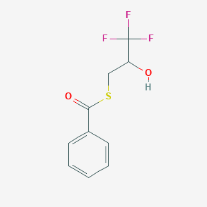 molecular formula C10H9F3O2S B1531861 Phenyl[(3,3,3-trifluoro-2-hydroxypropyl)sulfanyl]methanone CAS No. 2098010-95-6