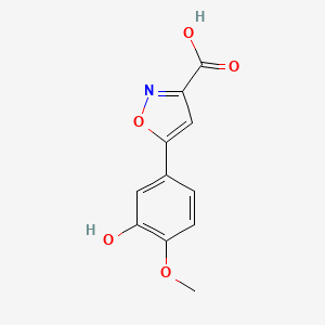 molecular formula C11H9NO5 B15318775 5-(3-Hydroxy-4-methoxyphenyl)isoxazole-3-carboxylic Acid 