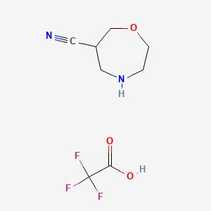 1,4-Oxazepane-6-carbonitrile; trifluoroacetic acid