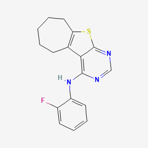 N-(2-fluorophenyl)-6,7,8,9-tetrahydro-5H-cyclohepta[4,5]thieno[2,3-d]pyrimidin-4-amine