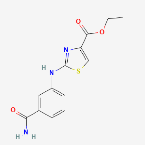 Ethyl2-[(3-carbamoylphenyl)amino]-1,3-thiazole-4-carboxylate