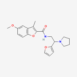 N-[2-(furan-2-yl)-2-(pyrrolidin-1-yl)ethyl]-5-methoxy-3-methyl-1-benzofuran-2-carboxamide