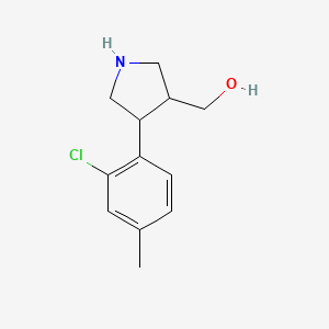 molecular formula C12H16ClNO B1531925 (4-(2-氯-4-甲基苯基)吡咯烷-3-基)甲醇 CAS No. 2098003-36-0