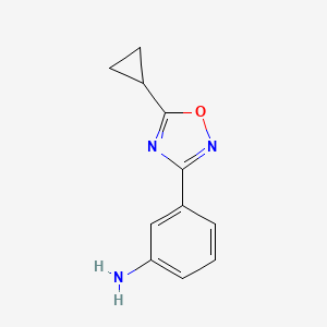 molecular formula C11H11N3O B1531930 3-(5-环丙基-1,2,4-噁二唑-3-基)苯胺 CAS No. 1154709-64-4