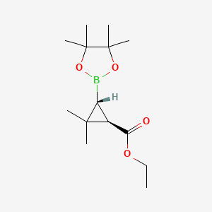 rac-ethyl (1R,3R)-2,2-dimethyl-3-(tetramethyl-1,3,2-dioxaborolan-2-yl)cyclopropane-1-carboxylate